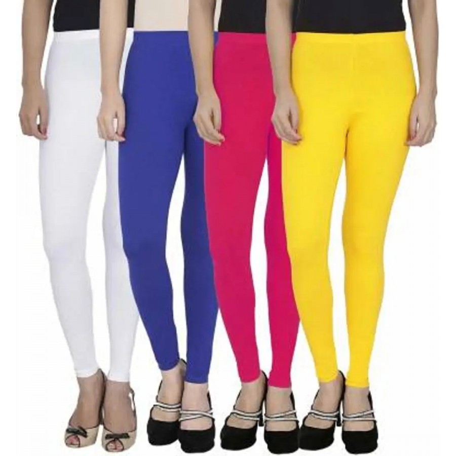 Multicoloured Cotton Leggings Combo Of 4