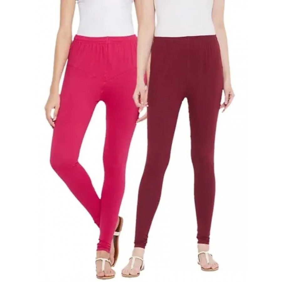 STYLISH GIRL'S SOLID LEGGING COMBO OF 2