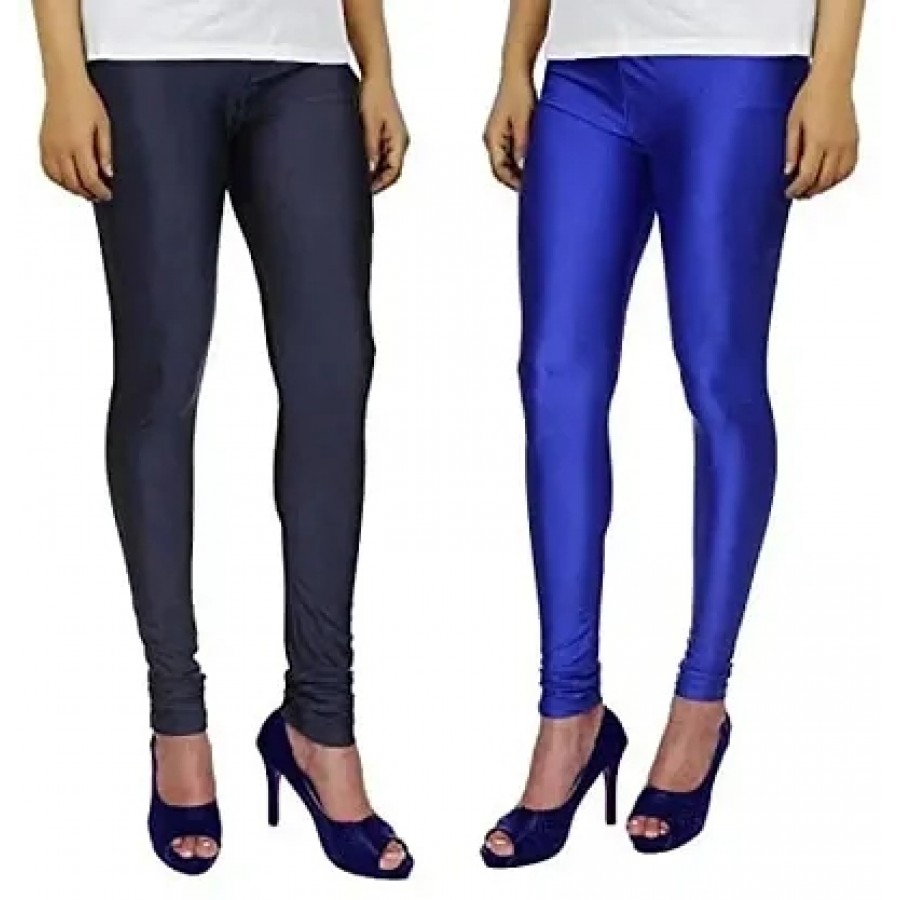 Stylish Cotton Spandex Solid Leggings ( Pack Of 2 )