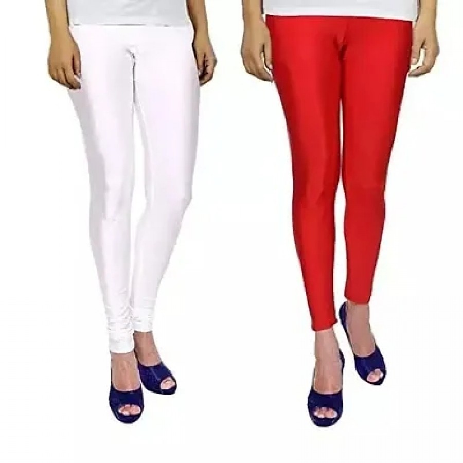 Stylish Cotton Spandex Solid Leggings ( Pack Of 2 )