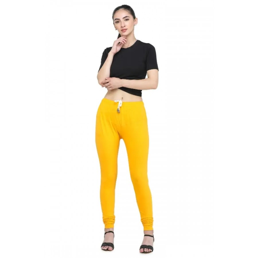 Trendy Cotton Blend Churidar Legging With Drawstring Waistband