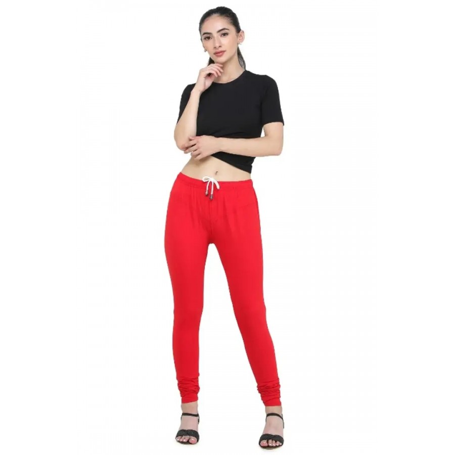 Trendy Cotton Blend Churidar Legging With Drawstring Waistband