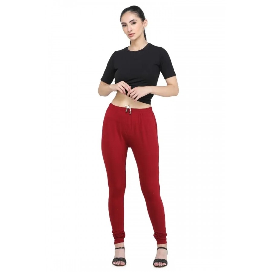 Trendy Cotton Blend Churidar Legging With Drawstring Waistband