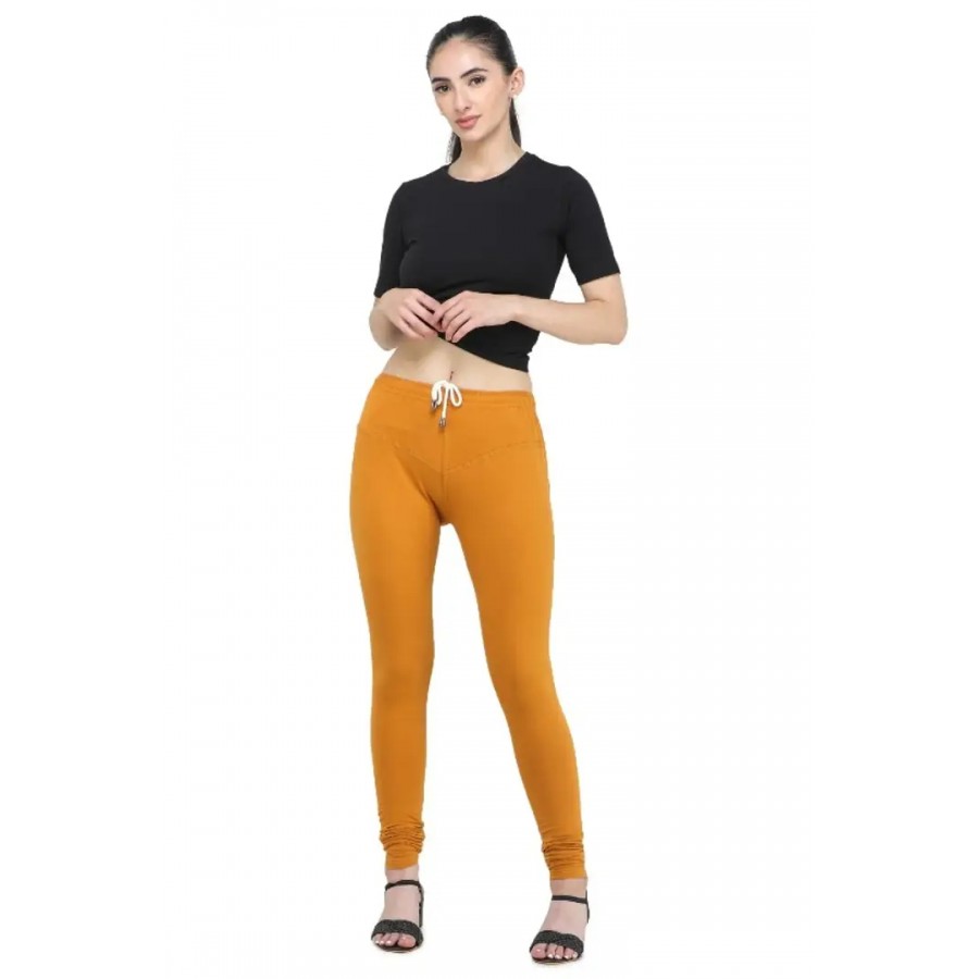 Trendy Cotton Blend Churidar Legging With Drawstring Waistband