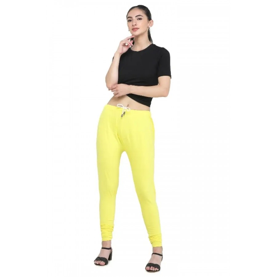 Trendy Cotton Blend Churidar Legging With Drawstring Waistband