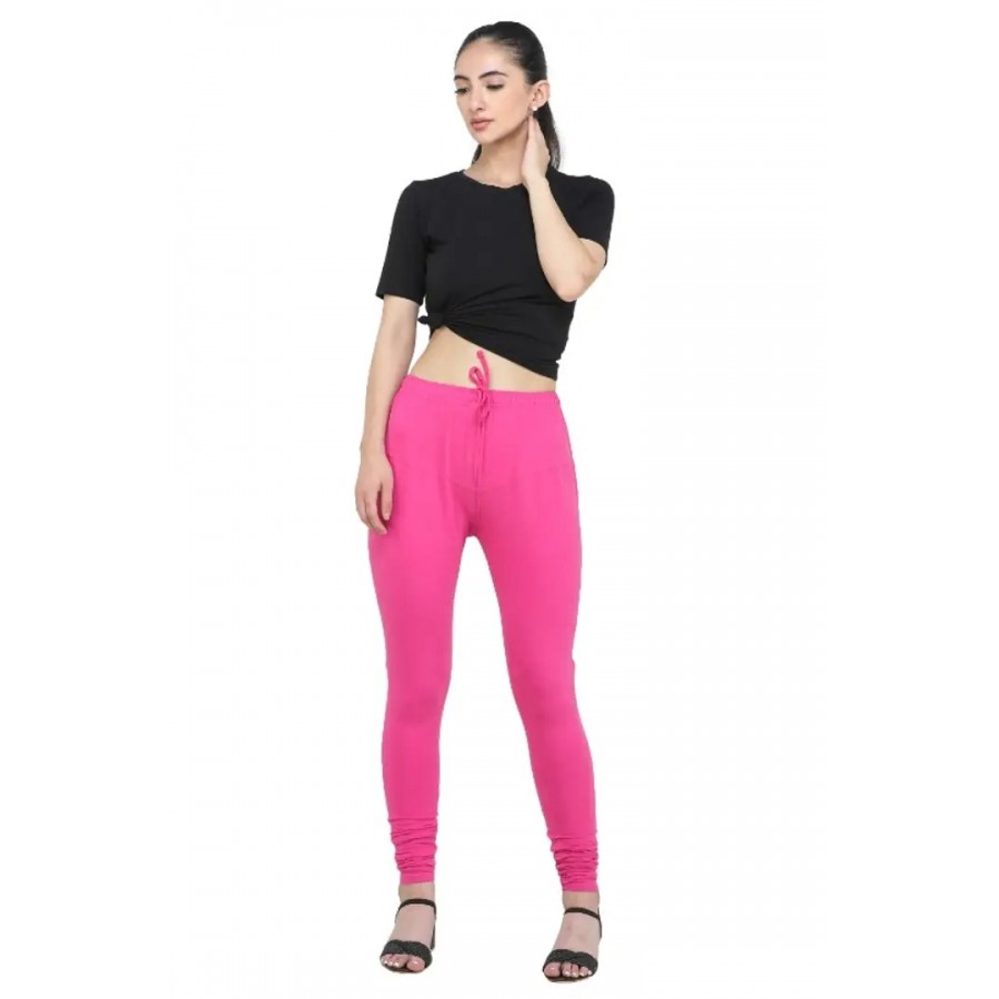 Trendy Cotton Blend Churidar Legging With Drawstring Waistband