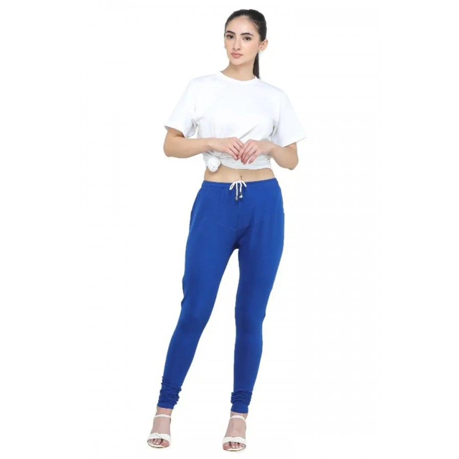 Trendy Cotton Blend Churidar Legging With Drawstring Waistband