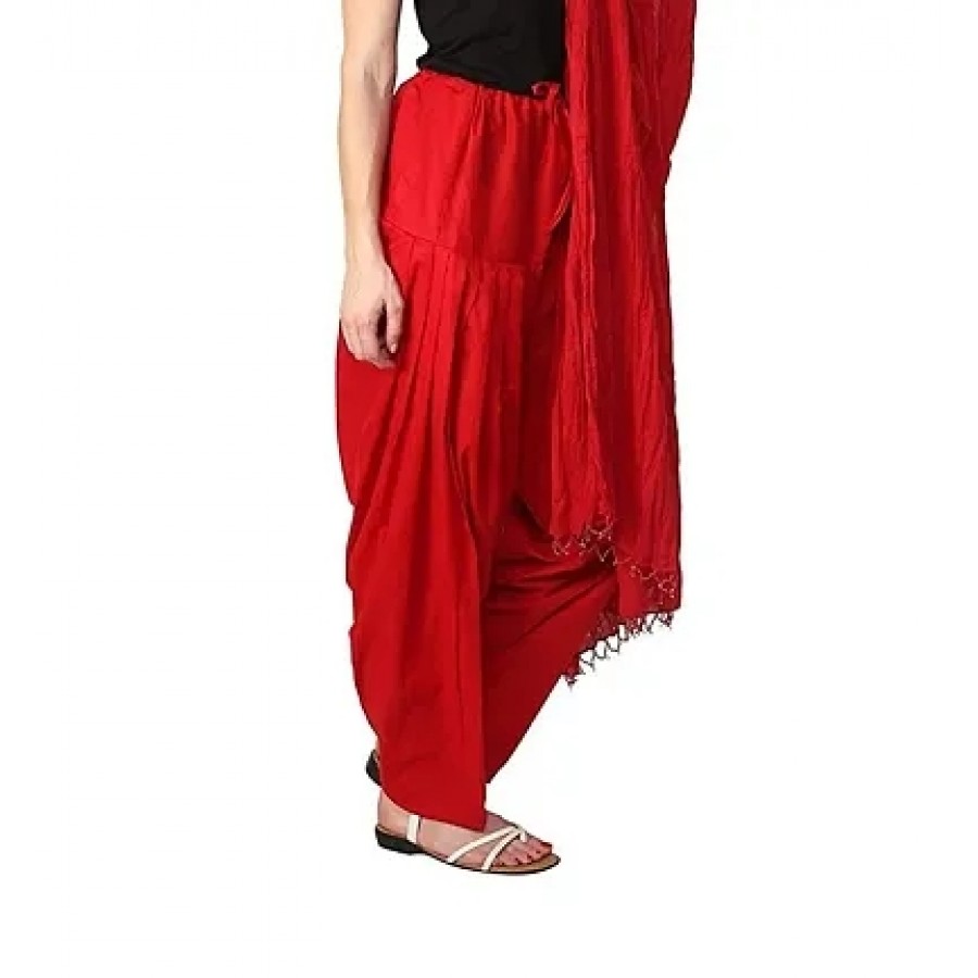 Trendy Cotton Solid Patiyala Pant And Dupatta Set