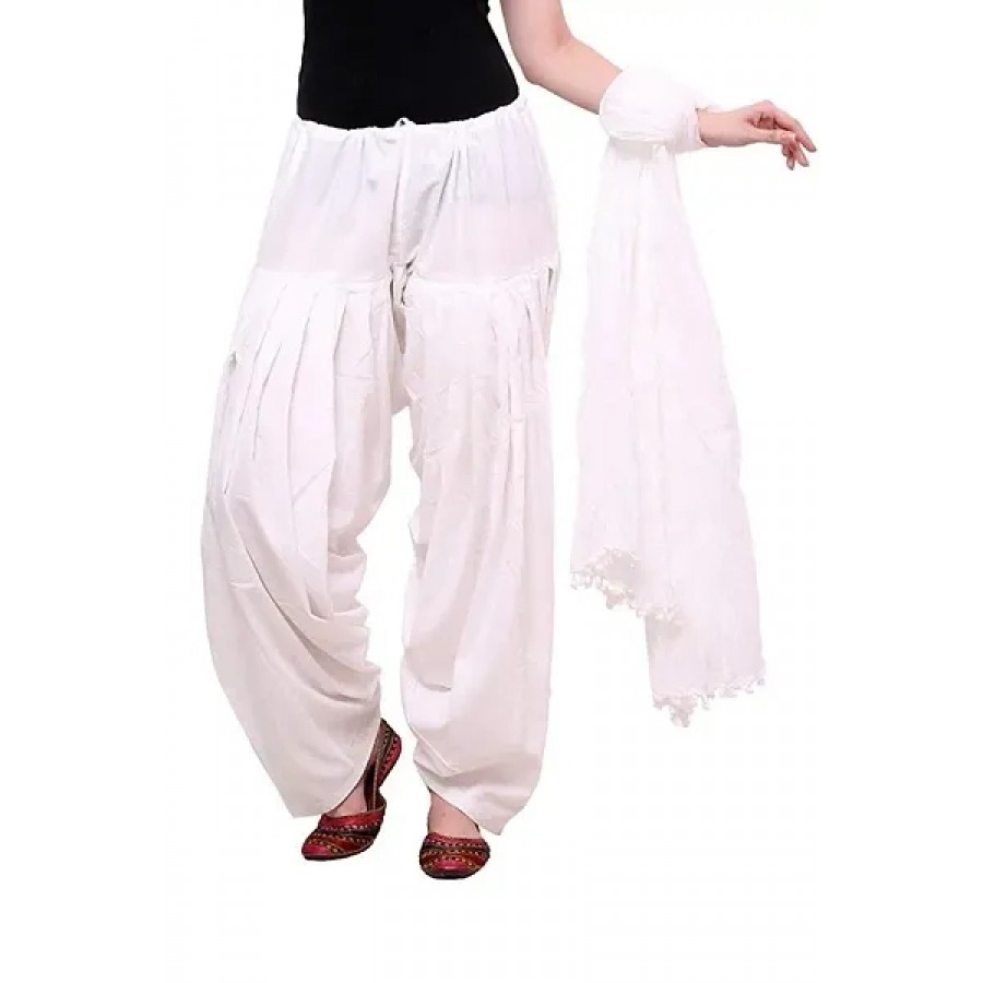 Trendy Cotton Solid Patiyala Pant And Dupatta Set