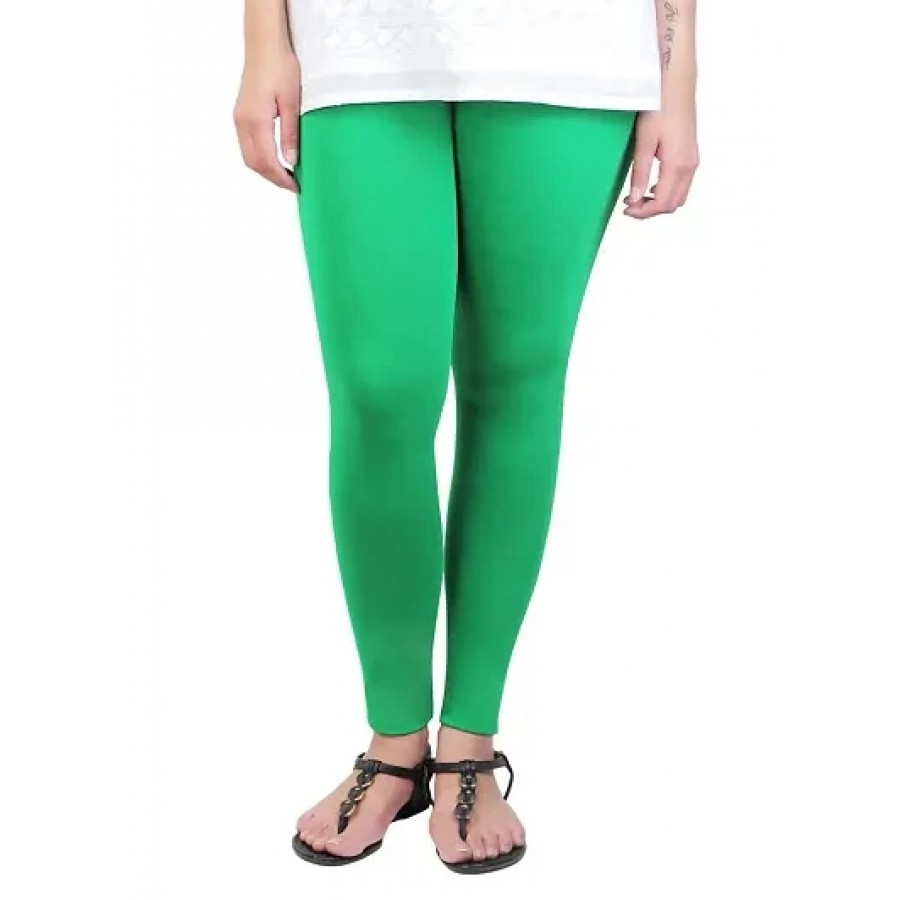 Women's Beautiful Green Solid Ankle Length Legging