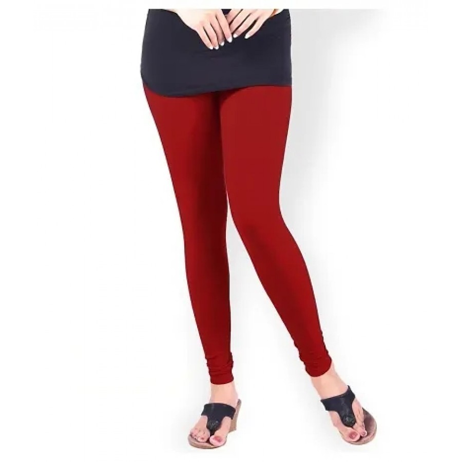 Women's Beautiful Maroon Solid Chudidar Legging