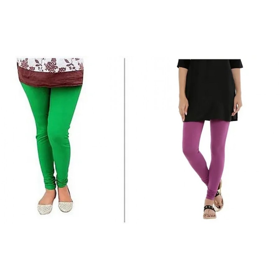 Women's Beautiful Multicoloured Solid Ankle Length Legging (Pack of 2)