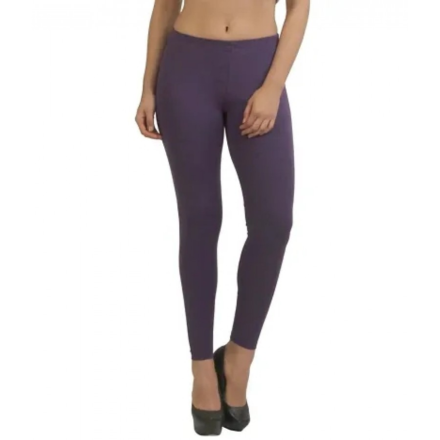 Women's Beautiful Purple Solid Ankle Length Legging