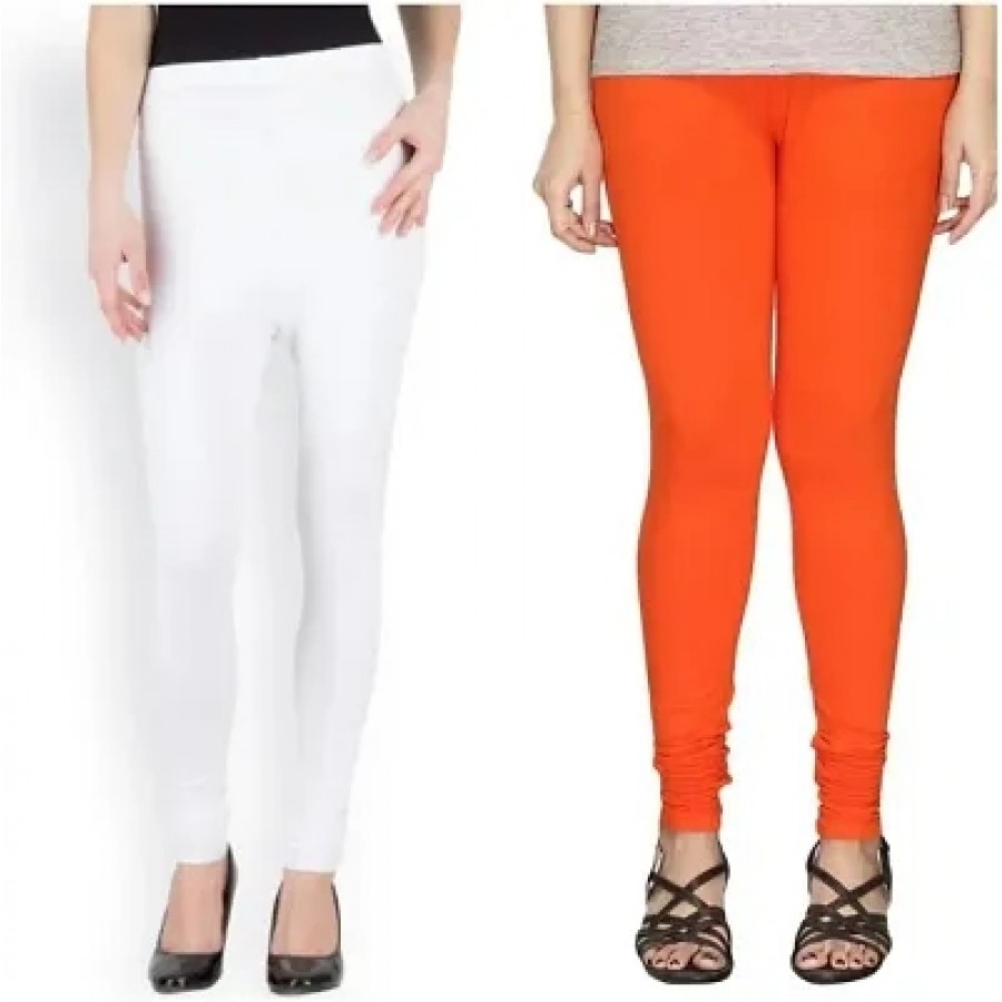 Women's Cotton Solid Leggings (Pack of 2)