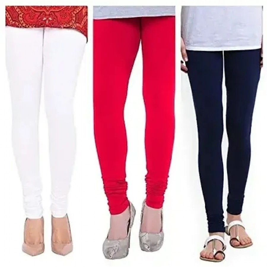 Women's Cotton Solid Leggings (Pack of 3)