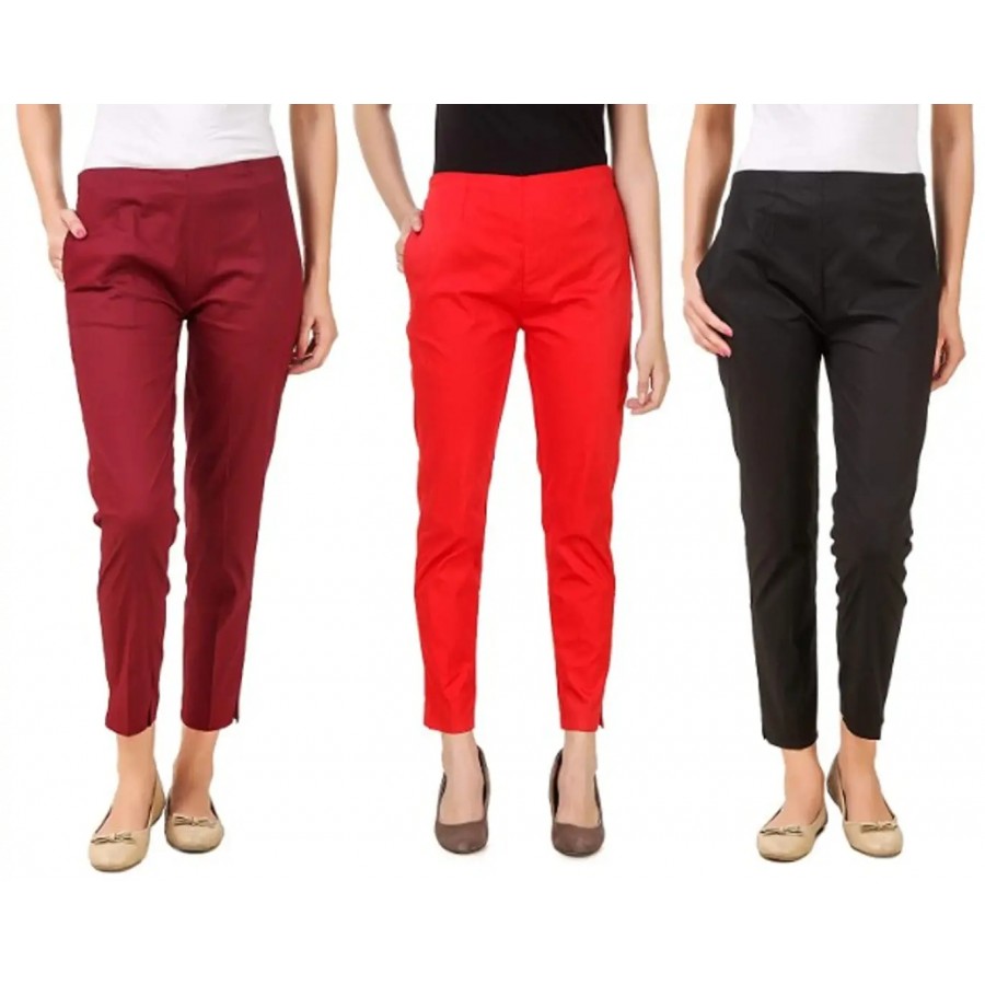 Women's Rayon Solid Ethnic Pant Pack Of 3