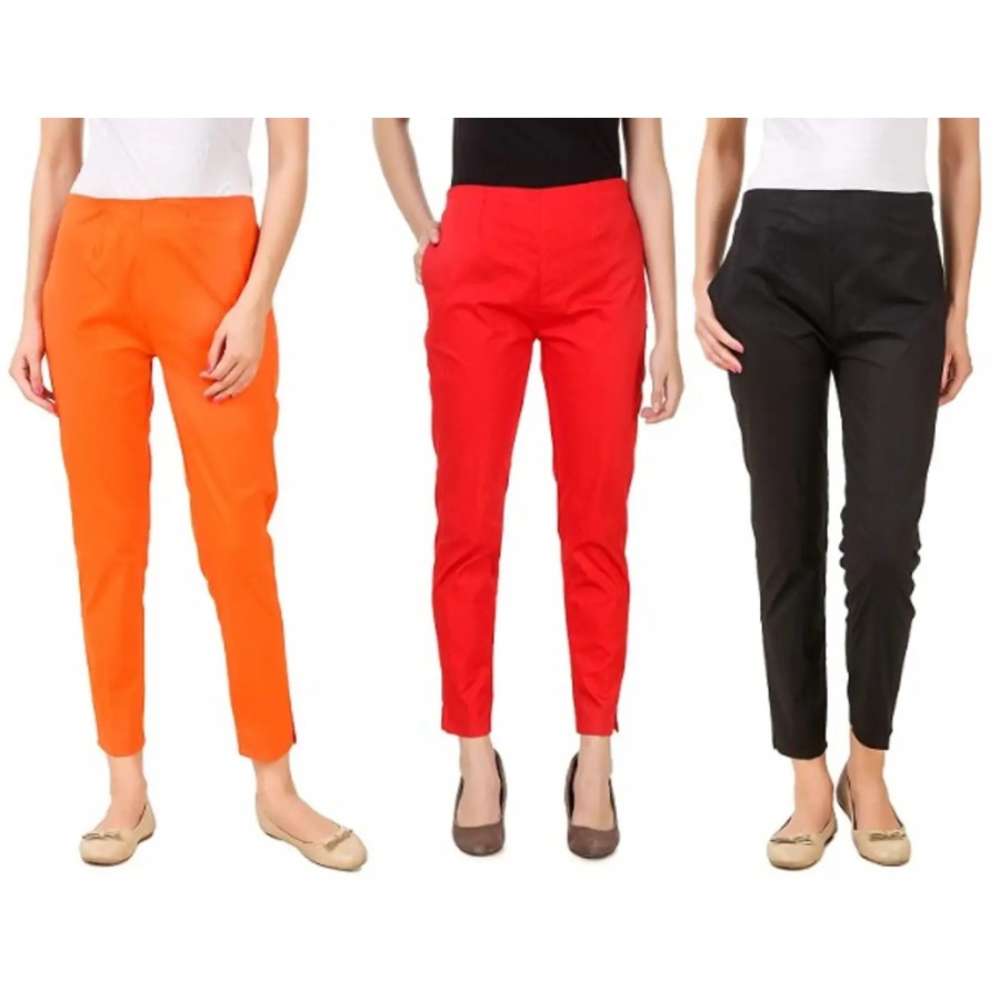 Women's Rayon Solid Ethnic Pant Pack Of 3