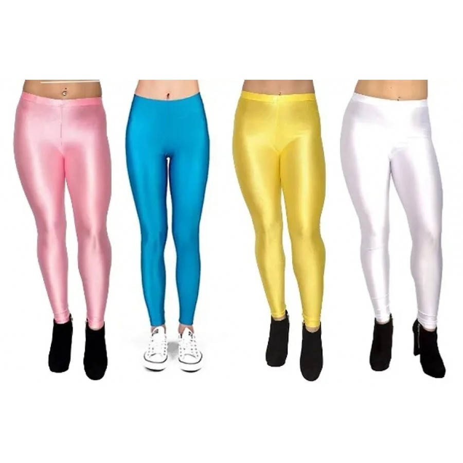 Women's Solid Cotton Spandex Leggings (Pack of 4)