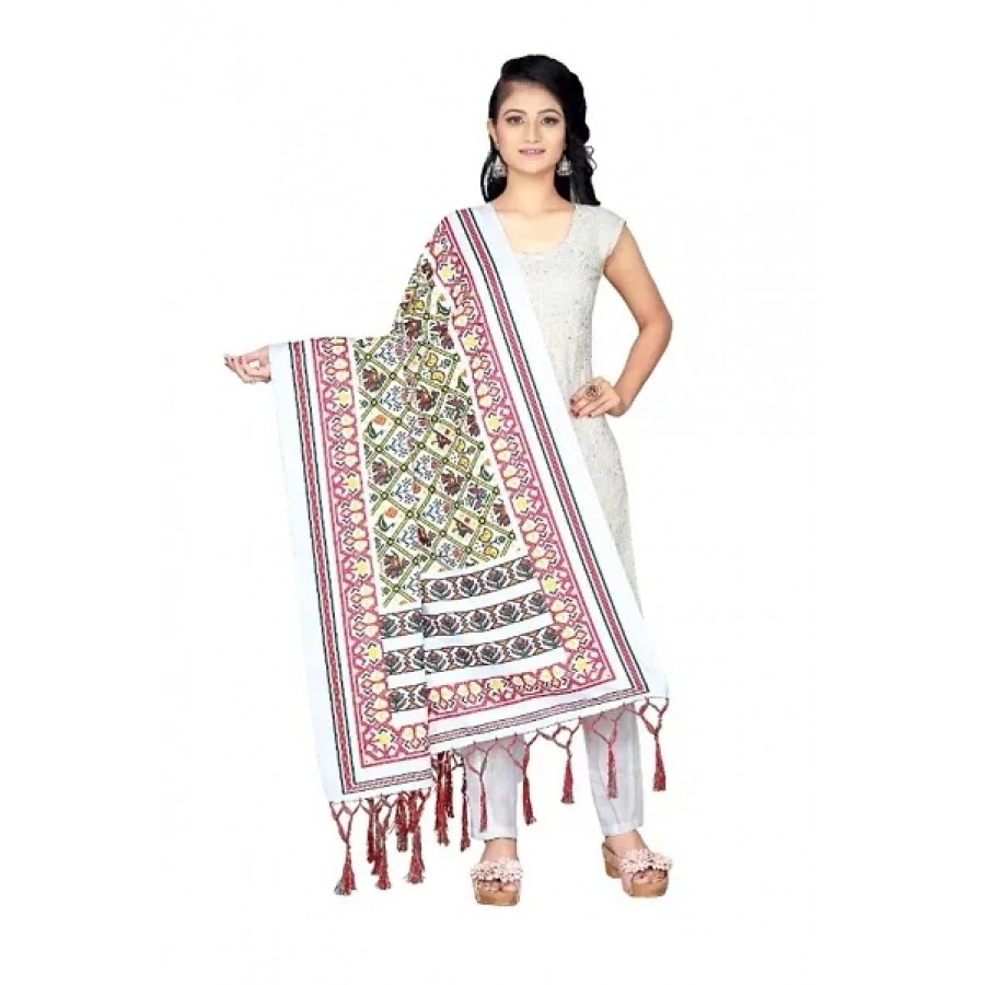 Designer Rayon with Hand Made Tassels Dupatta  for Women