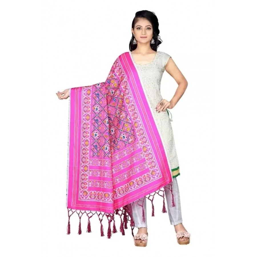 Designer Rayon with Hand Made Tassels Dupatta  for Women