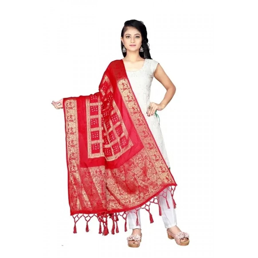 Latest Attractive Art Silk Bandhani Dupatta