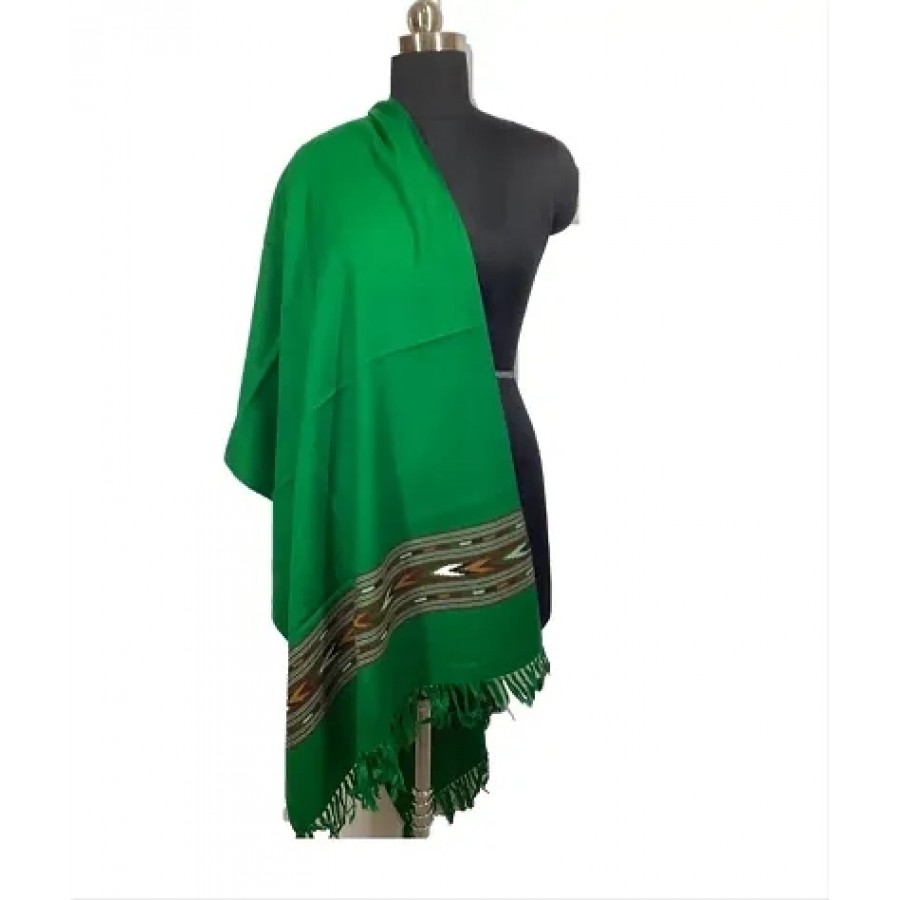 Stylish Woolen Green Tassel Work Dupatta