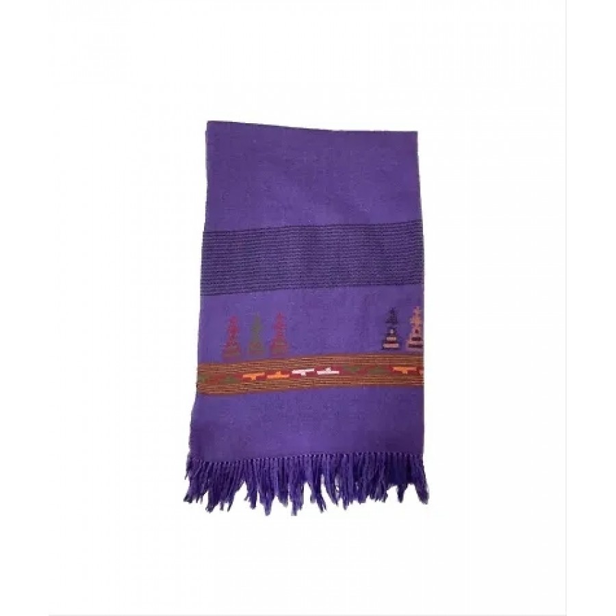 Stylish Woolen Purple Tassel Work Dupatta