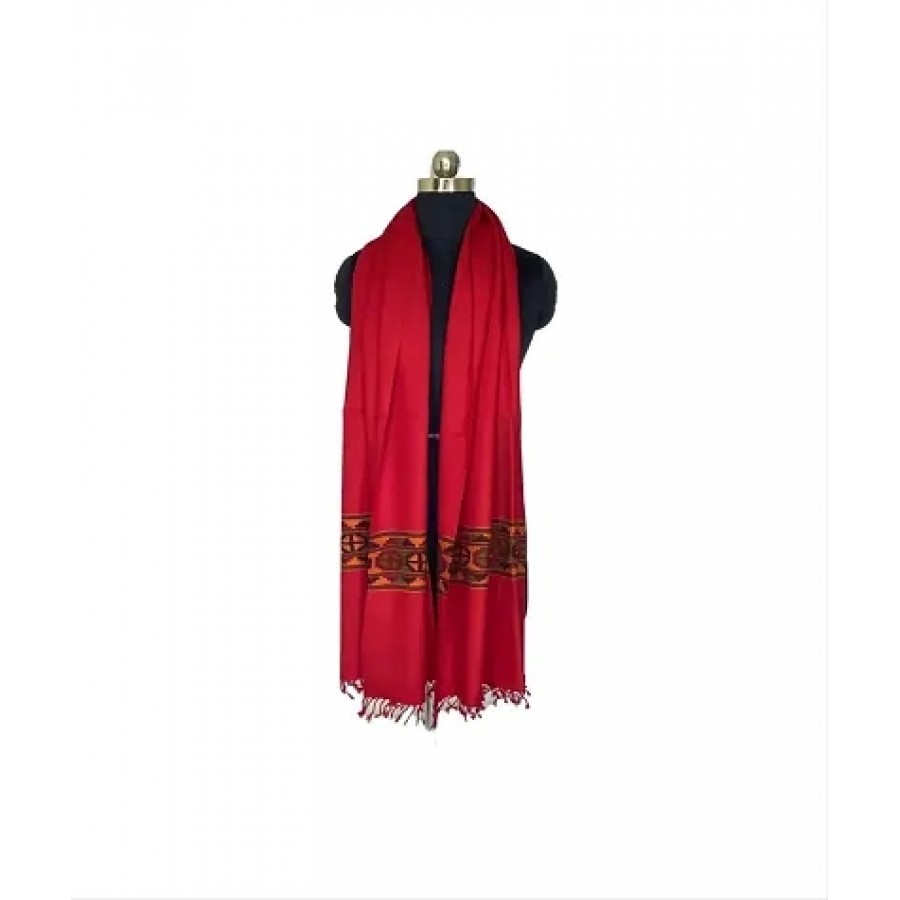 Stylish Woolen Red Tassel Work Dupatta