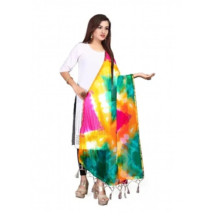 Women's Bandhani Print Work Chiffon Dupatta