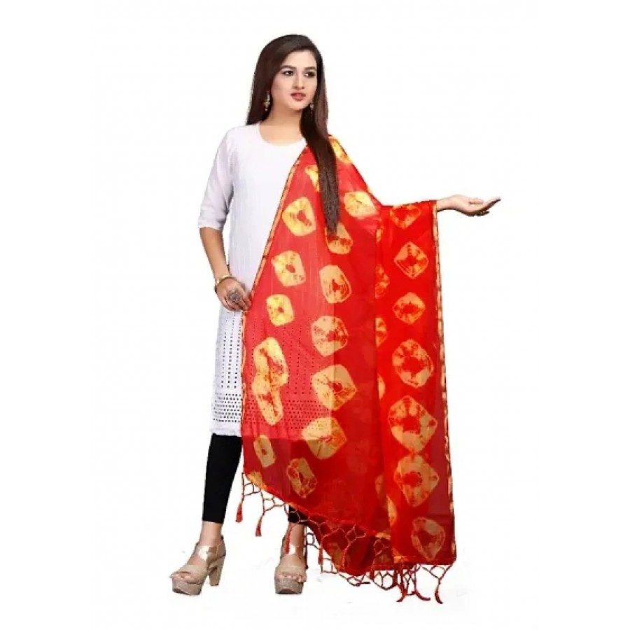 Women's Bandhani Print Work Chiffon Dupatta