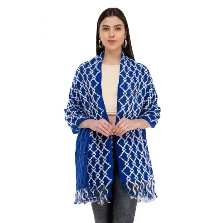 Women's Winter Wear Blue Wollen Shawls