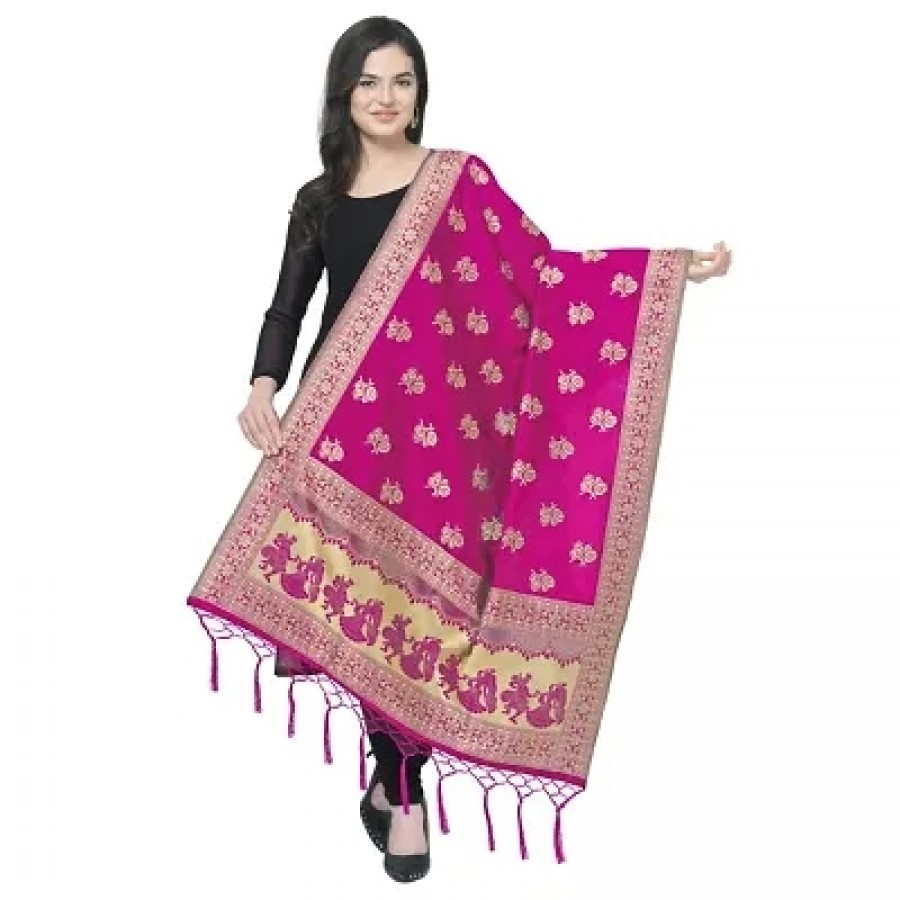 jacquard Woven Gold Women Dupatta