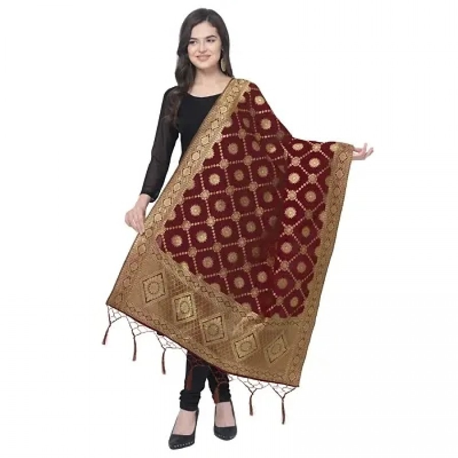 jacquard Woven Gold Women Dupatta