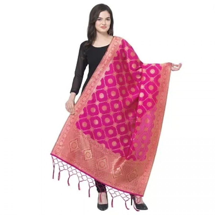 jacquard Woven Gold Women Dupatta