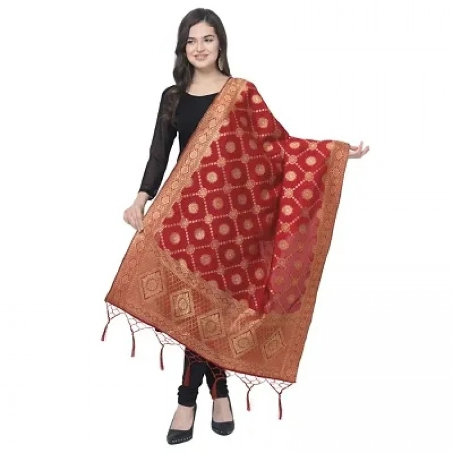 jacquard Woven Gold Women Dupatta