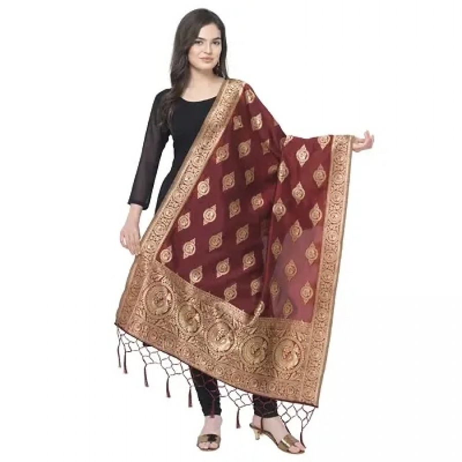 jacquard Woven Gold Women Dupatta