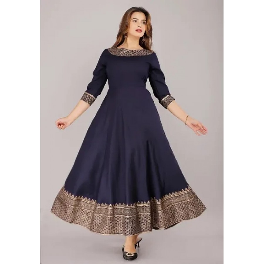 Beautiful Rayon Stitched Ethnic Gown for Women