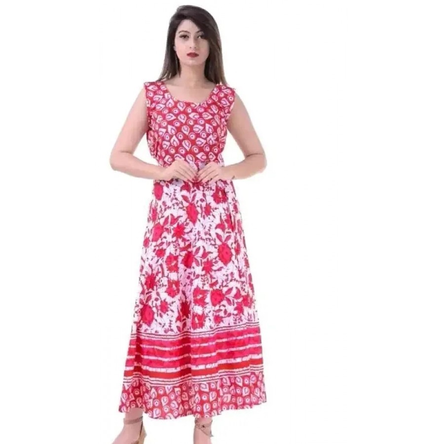 Classic Cotton Stitched Gown for Women