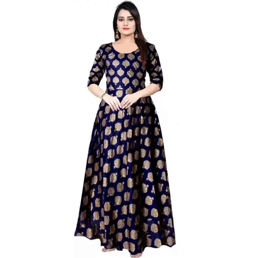 Classic Rayon Printed Gown for Women