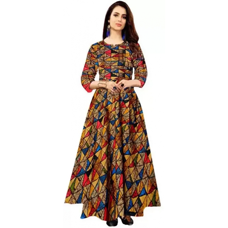 Classic Rayon Printed Gown for Women