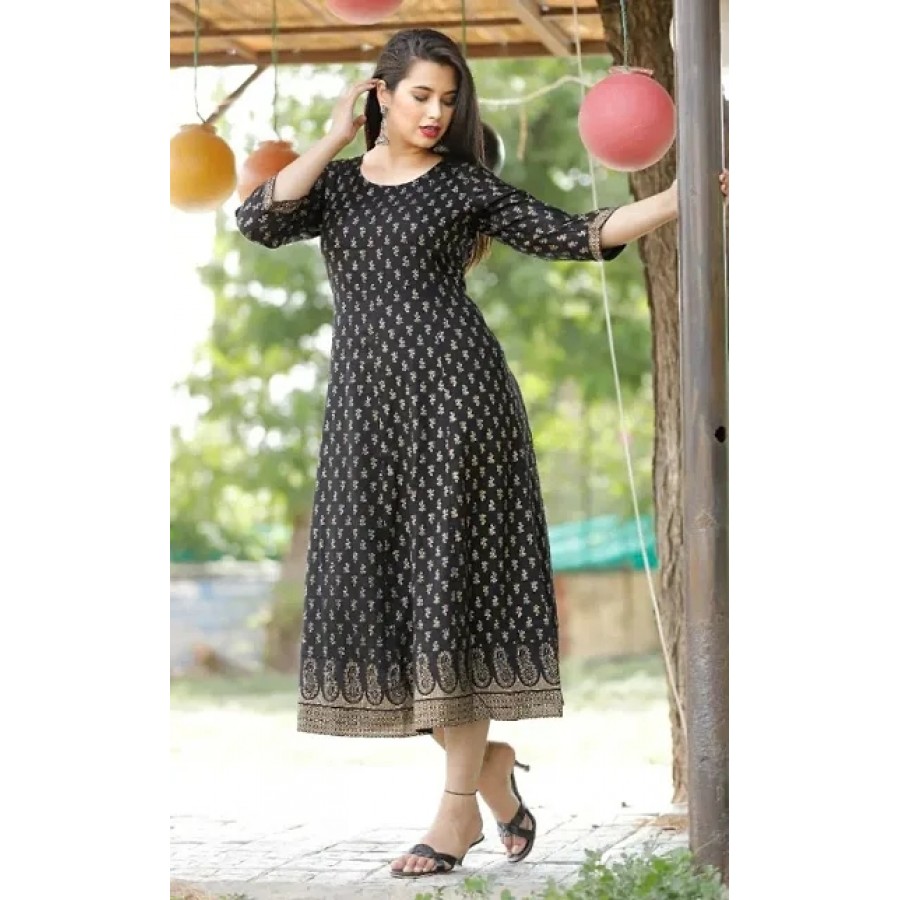 Classic Rayon Printed Gowns for Women