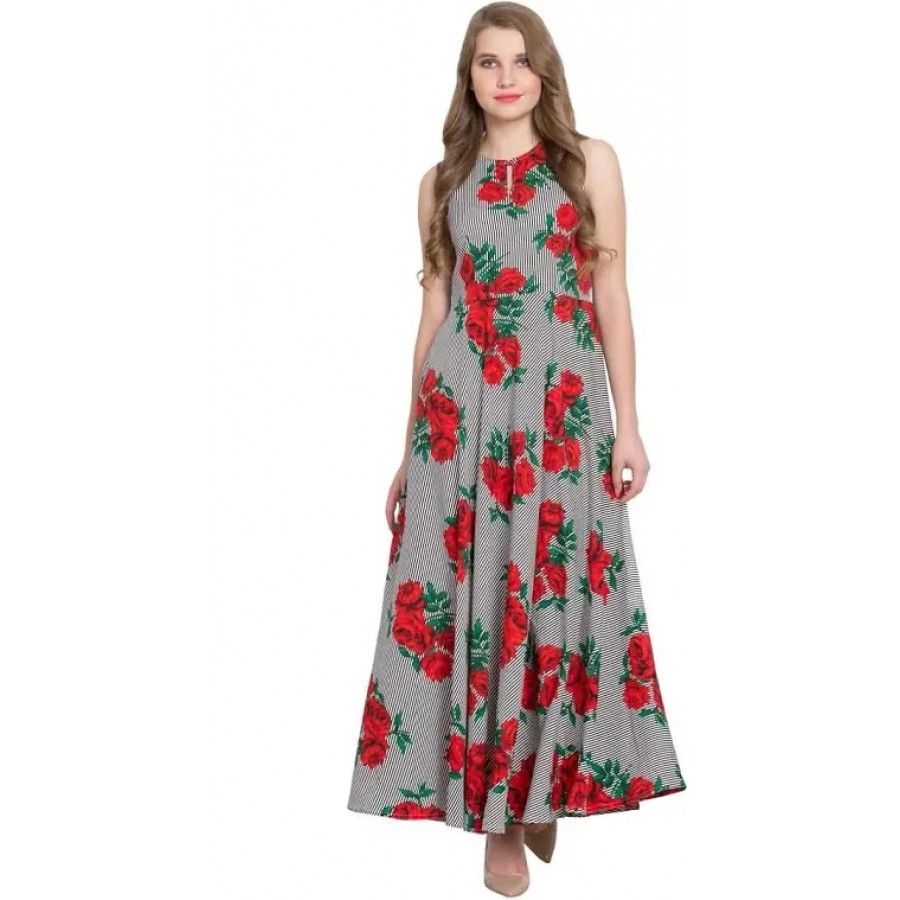 Crepe Printed Gown For Women's