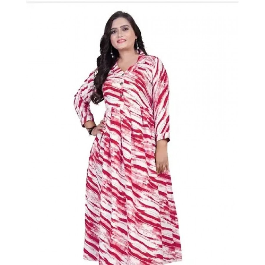 Fancy Crepe Printed Gown For Women