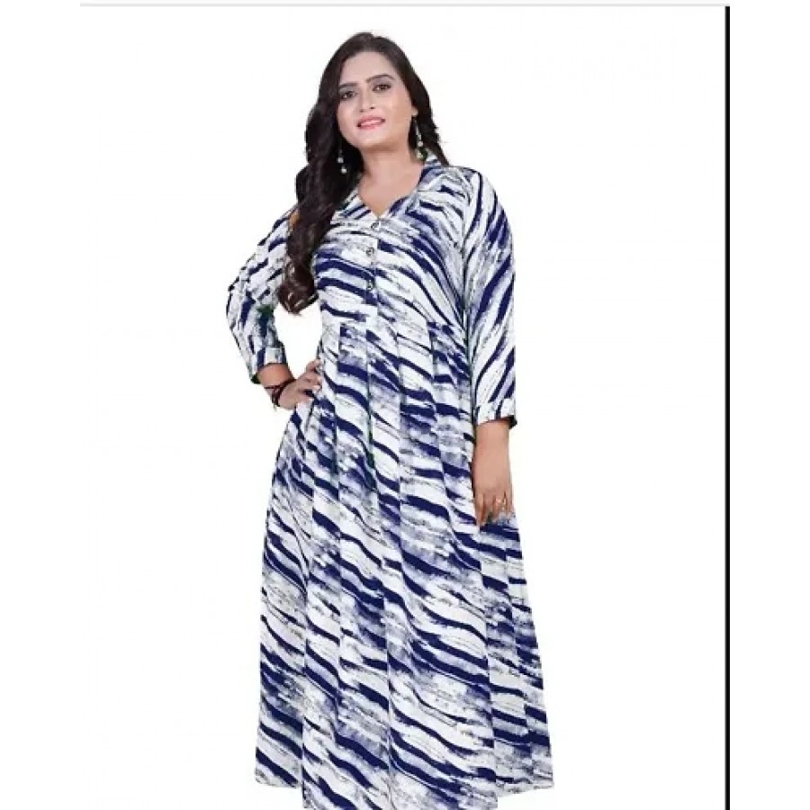 Fancy Crepe Printed Gown For Women