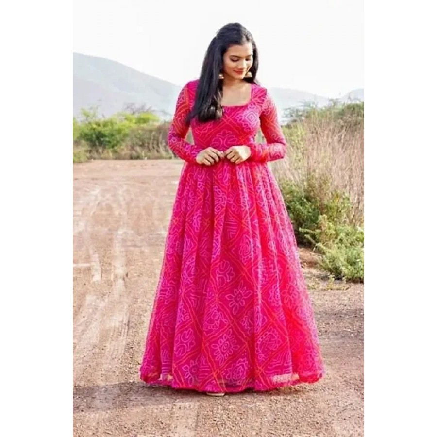 NEW BANDHNI PINK Georgette GOWN