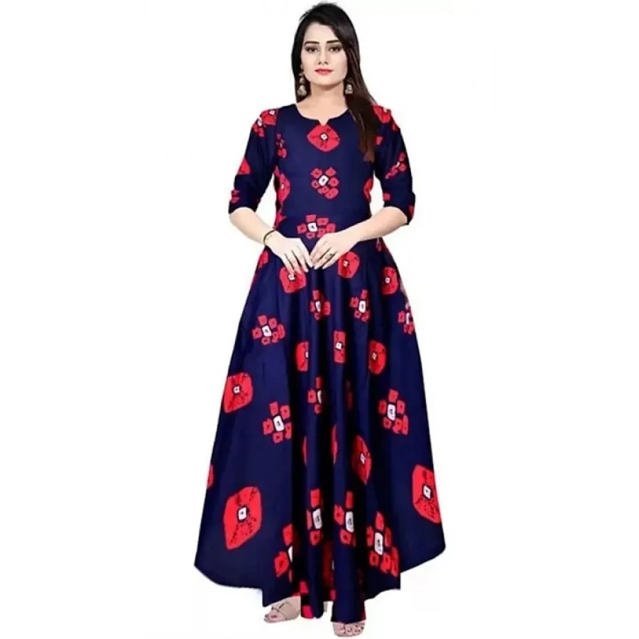 Rayon Printed Gown For Women