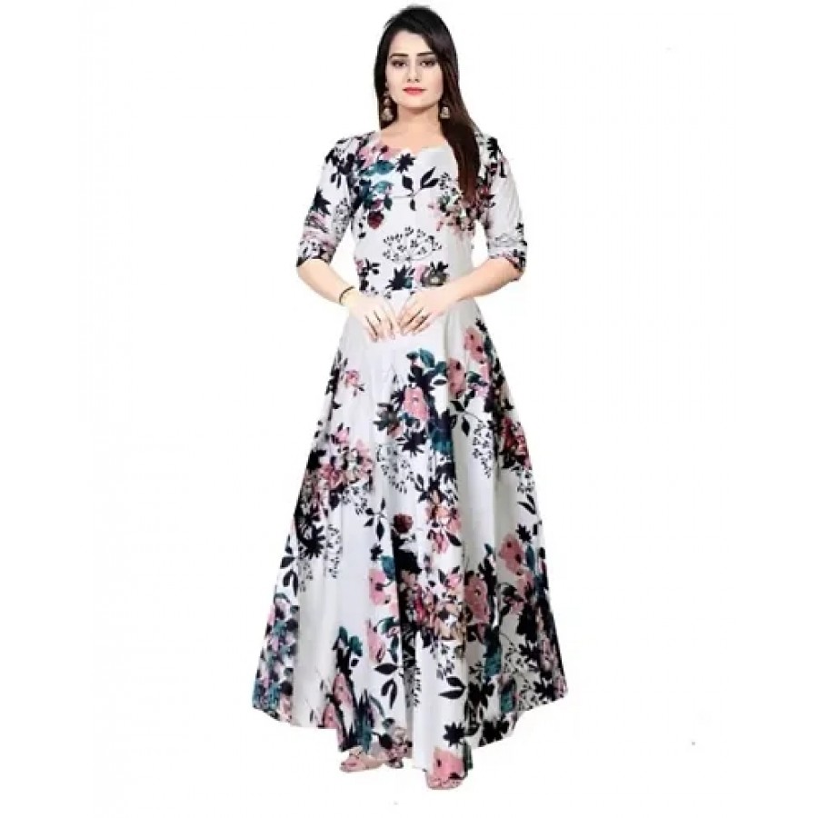 Rayon Printed Gown For Women