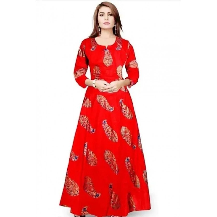 Rayon Printed Gown For Women