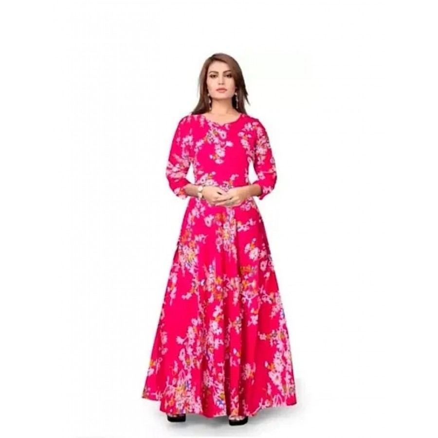 Rayon Printed Gown For Women