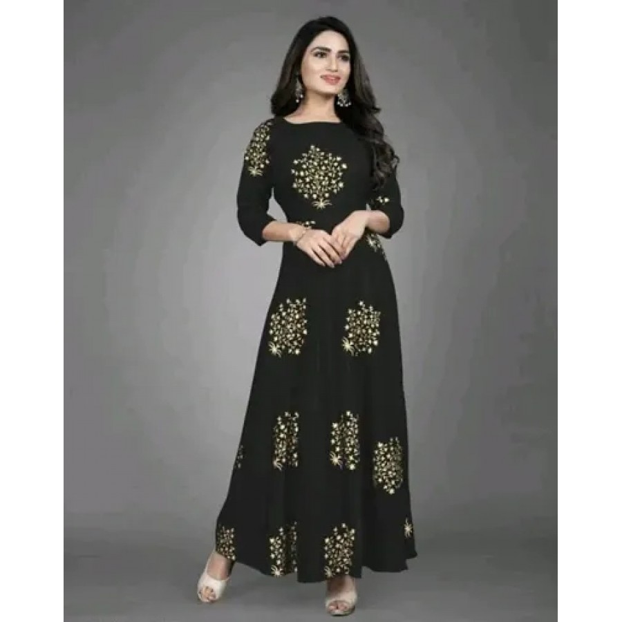 Rayon Printed Gown For Women